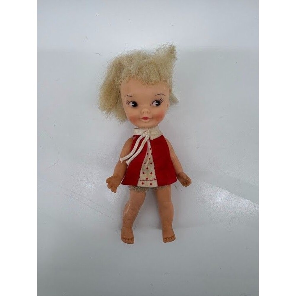 Vintage Remco Heidi Pocket Doll 5‎ 1/2 Inches 1960s Red Top